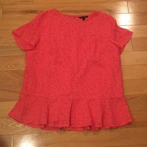 Coral Lace Banana Republic Peplum Top
